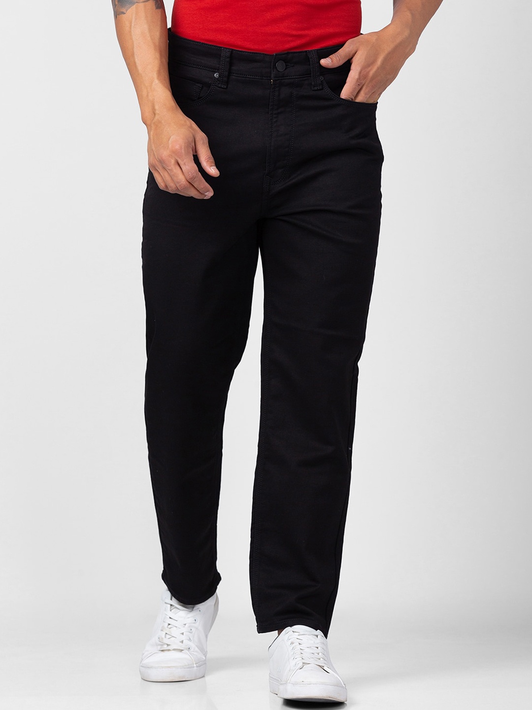 

SPYKAR Men Relaxed Fit Cotton Jeans, Black