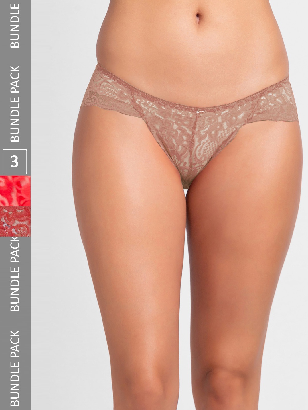 

FashionRack Women Pack of 3 Assorted Lace Hipster Briefs