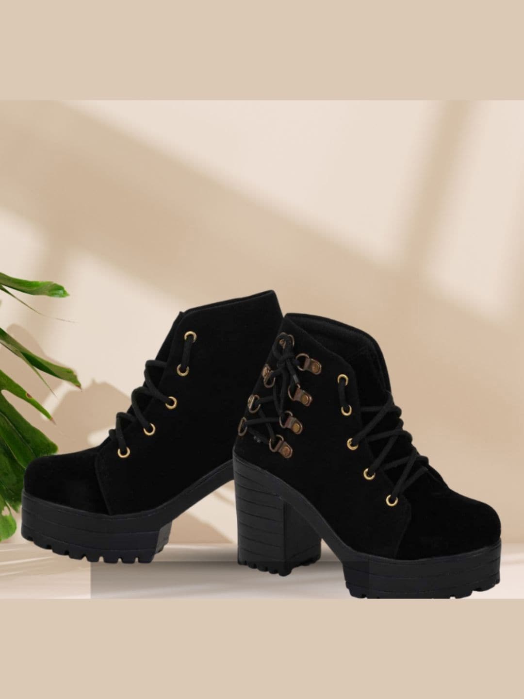 

Funku Fashion Women Lace-Ups Regular Boots, Black