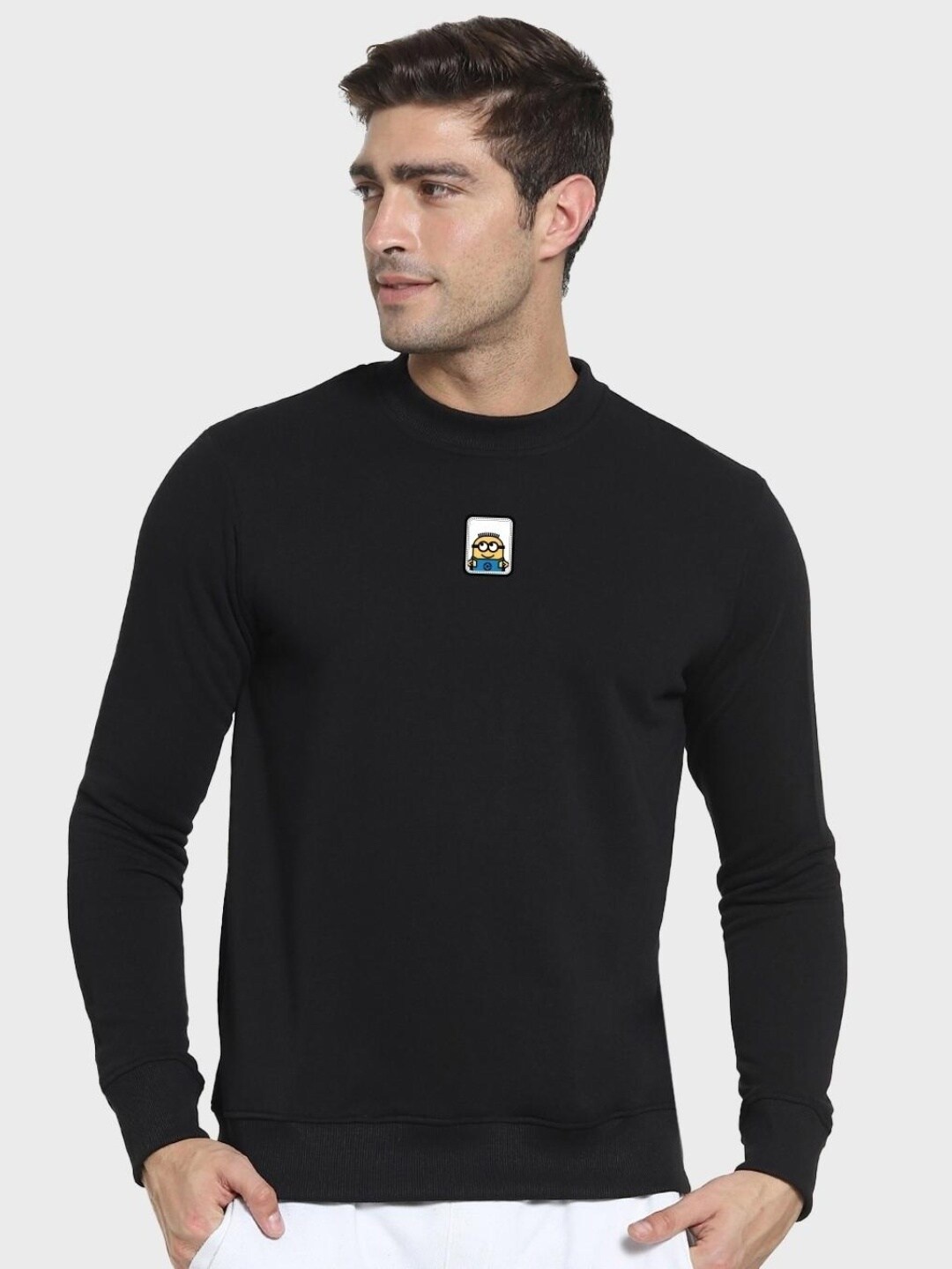 

Bewakoof Men Fleece Sweatshirt, Black