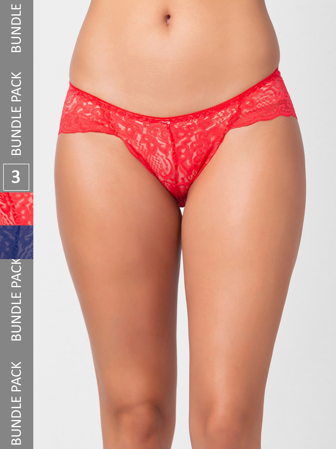 

FashionRack Women Pack Of 3 Assorted Hipster Briefs 6821_RBNbl