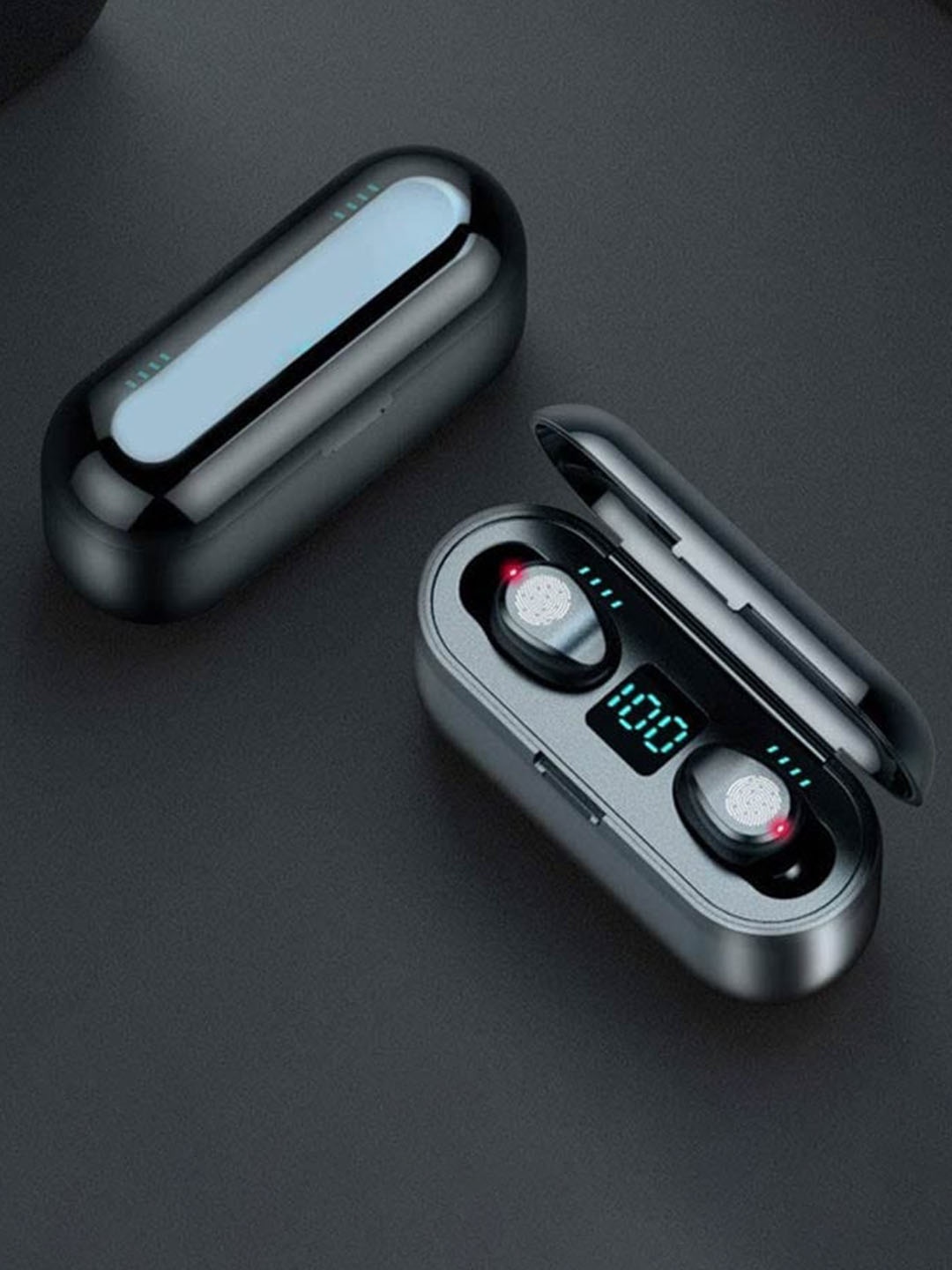 

EYNK Touch Control TWS With Display & Powerbank Wireless Earbuds, Black