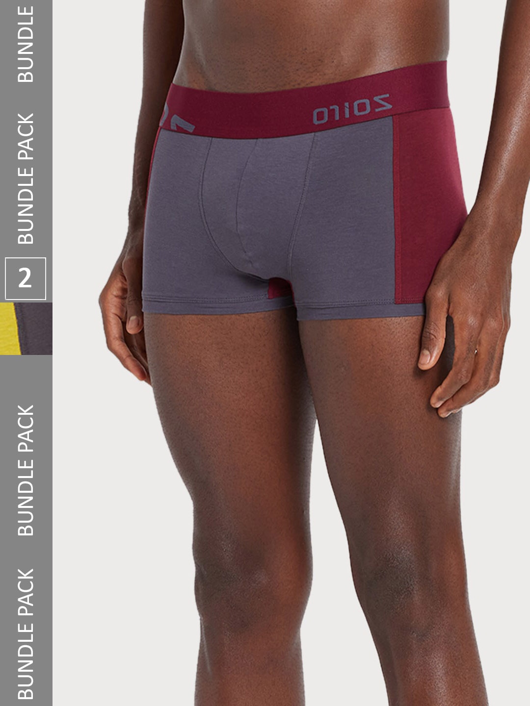 

Zoiro Men Pack Of 2 Colorblocked Cotton Trunks, Yellow