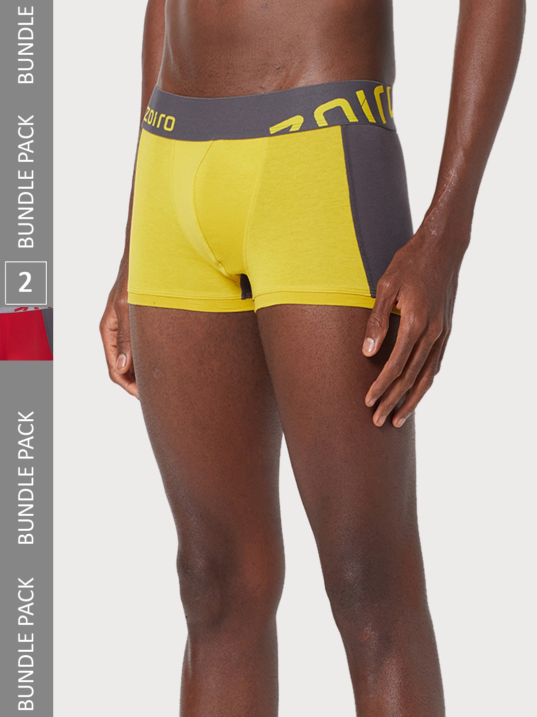 

Zoiro Men Pack Of 2 ColorBlocked Cotton Trunks ZOIROTRENDS, Yellow
