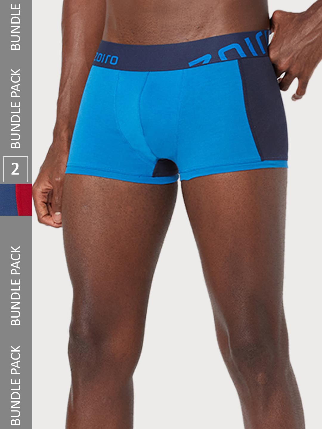 

Zoiro Men Pack Of 2 Color Blocked Trunk, Blue