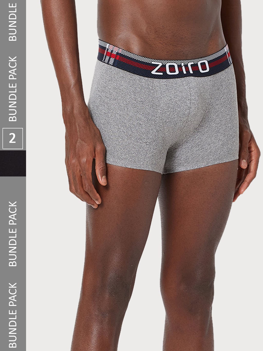 

Zoiro Men Pack Of 2 Waistband Elasticated Trunk, Grey