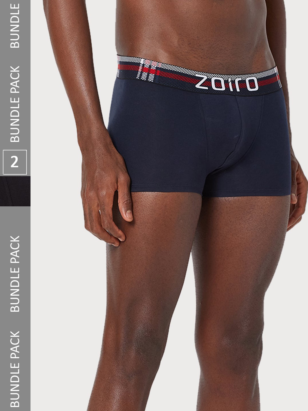 

Zoiro Men Pack Of 2 Cotton Trunks, Navy blue