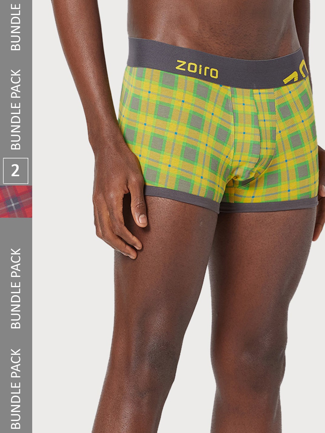 

Zoiro Men Pack Of 2 Printed Pure Cotton Trunks, Red