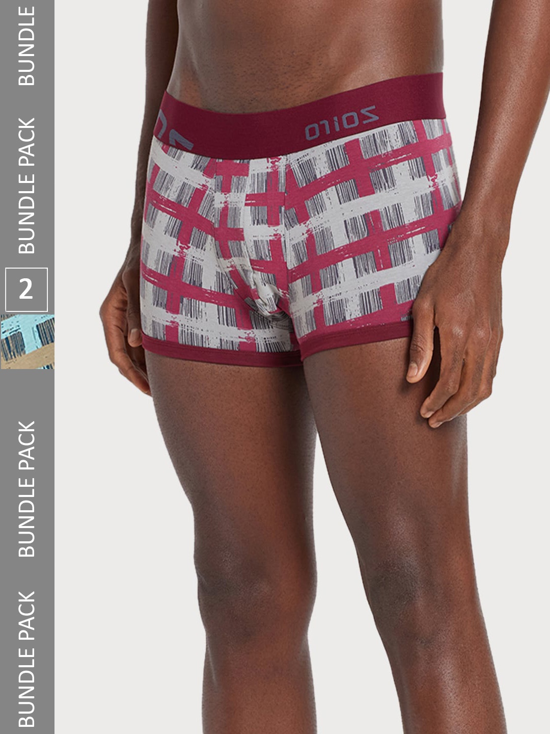 

Zoiro Men Pack Of 2 Checked Trunks, Blue