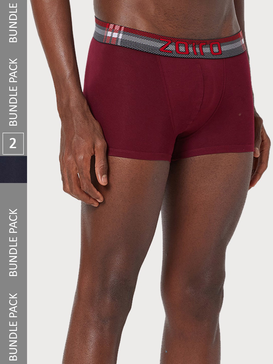 

Zoiro Men Pack Of 2 Cotton Trunks ZOIROTRENDS, Burgundy