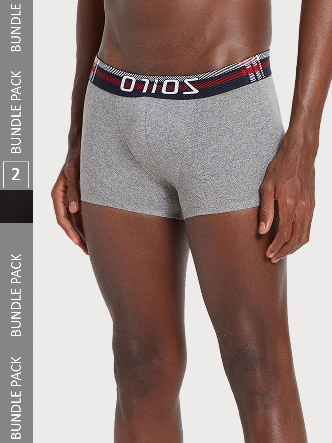 

Zoiro Men Pack Of 2 Cotton Trunks, Grey