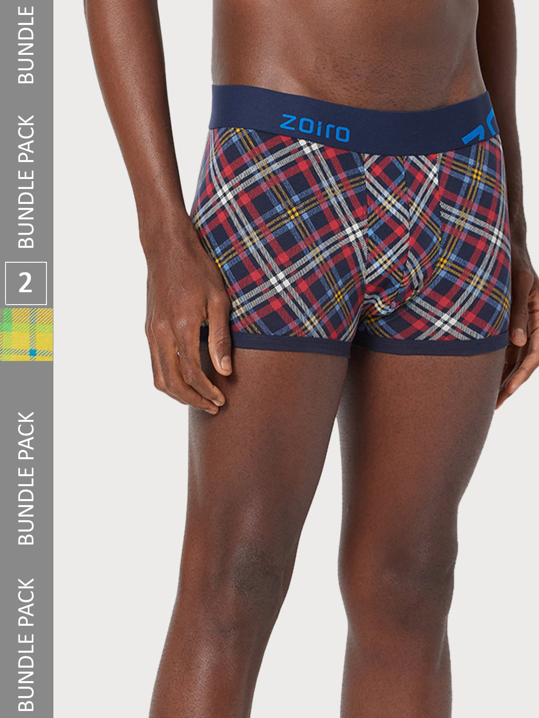 

Zoiro Men Pack Of 2 Printed Pure Cotton Trunks, Blue