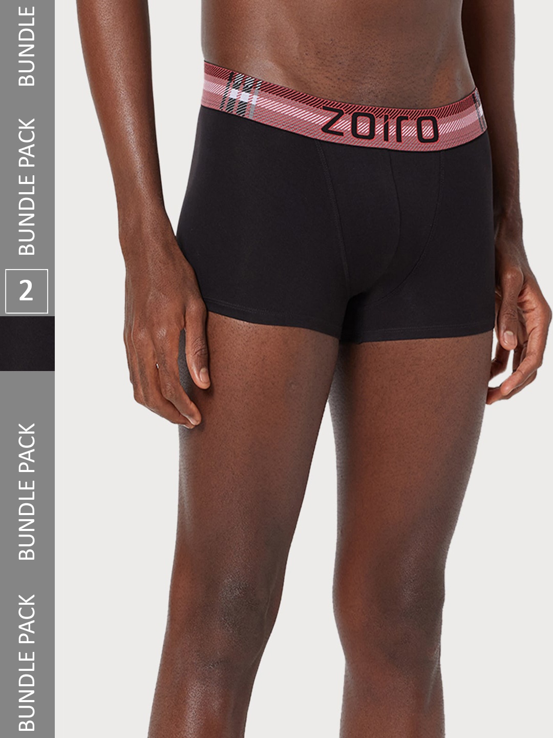 

Zoiro Men Pack Of 2 Cotton Trunk, Black