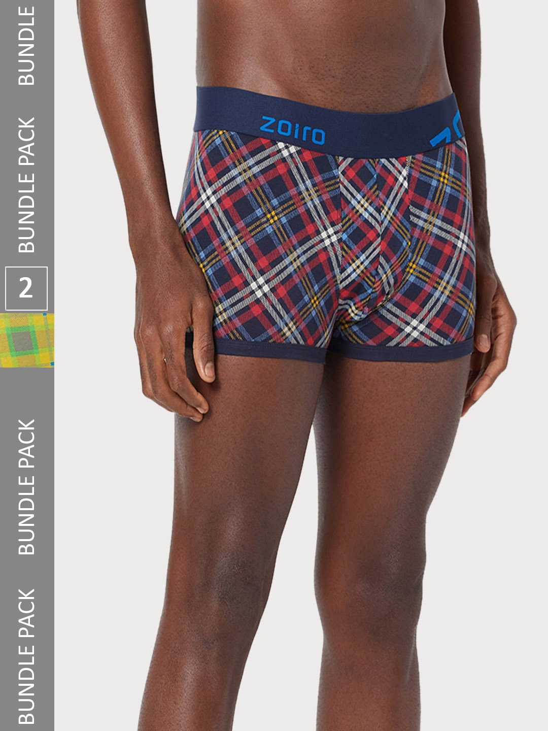 

Zoiro Men Pack Of 2 Printed Pure Cotton Trunks, Blue