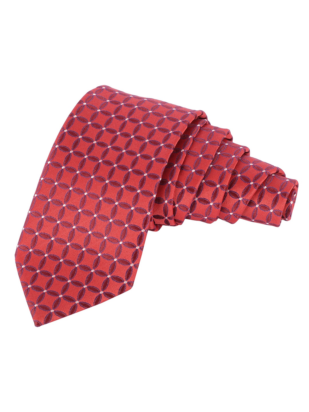 

Alvaro Castagnino Men Woven Design Broad Tie, Red