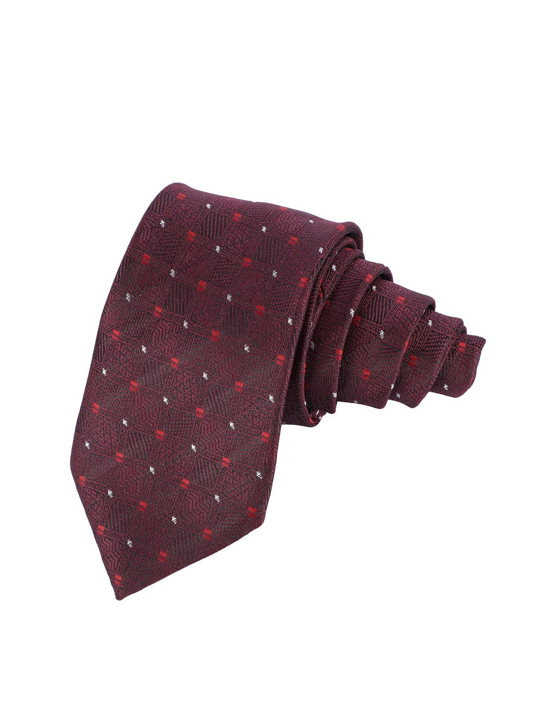 

Alvaro Castagnino Men Woven Design Broad Tie, Maroon