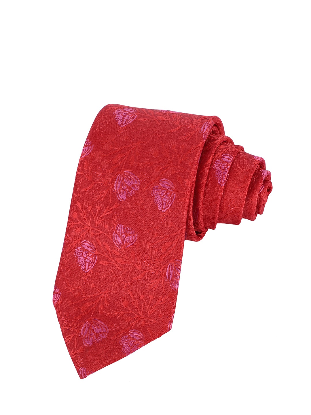 

Alvaro Castagnino Men Woven Design Broad Tie, Red
