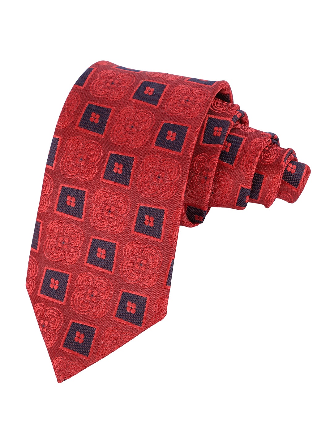 

Alvaro Castagnino Men Woven Design Broad Tie, Red