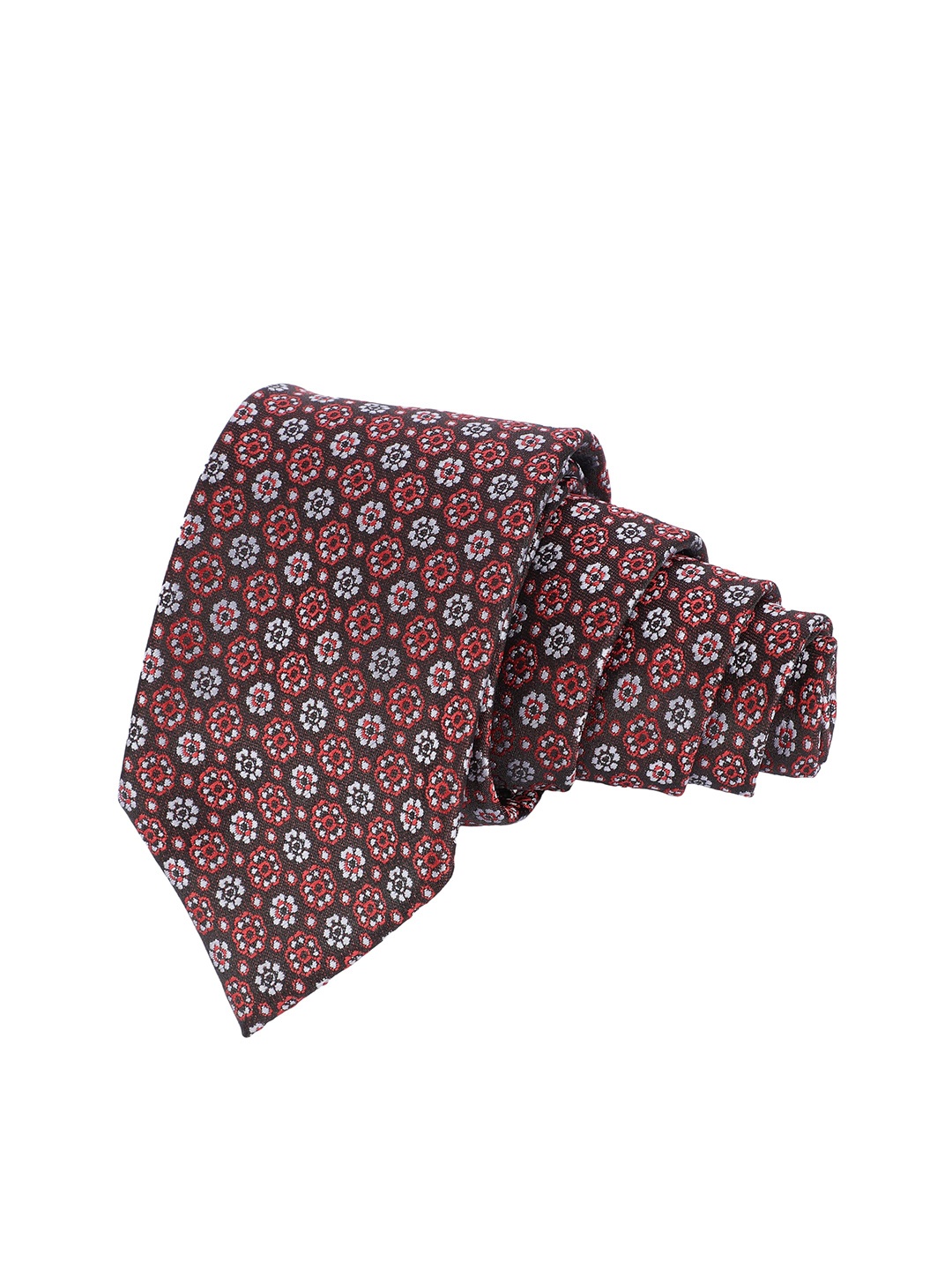 

Alvaro Castagnino Men Woven Design Broad Tie, Brown