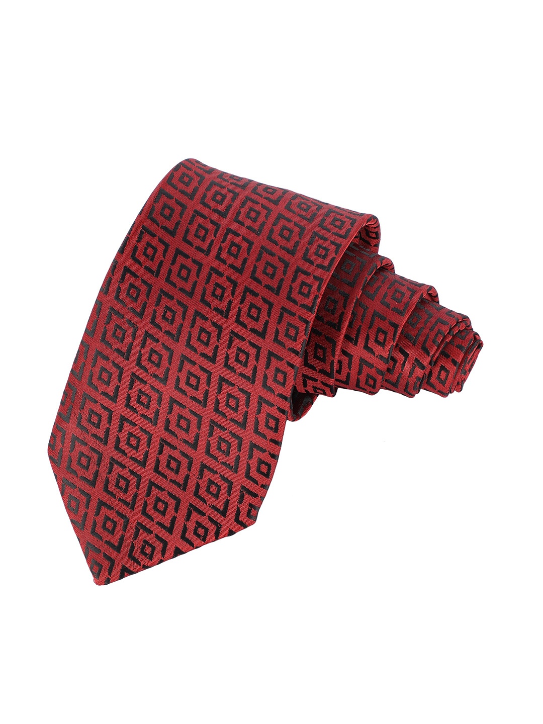 

Alvaro Castagnino Men Woven Design Broad Tie, Maroon