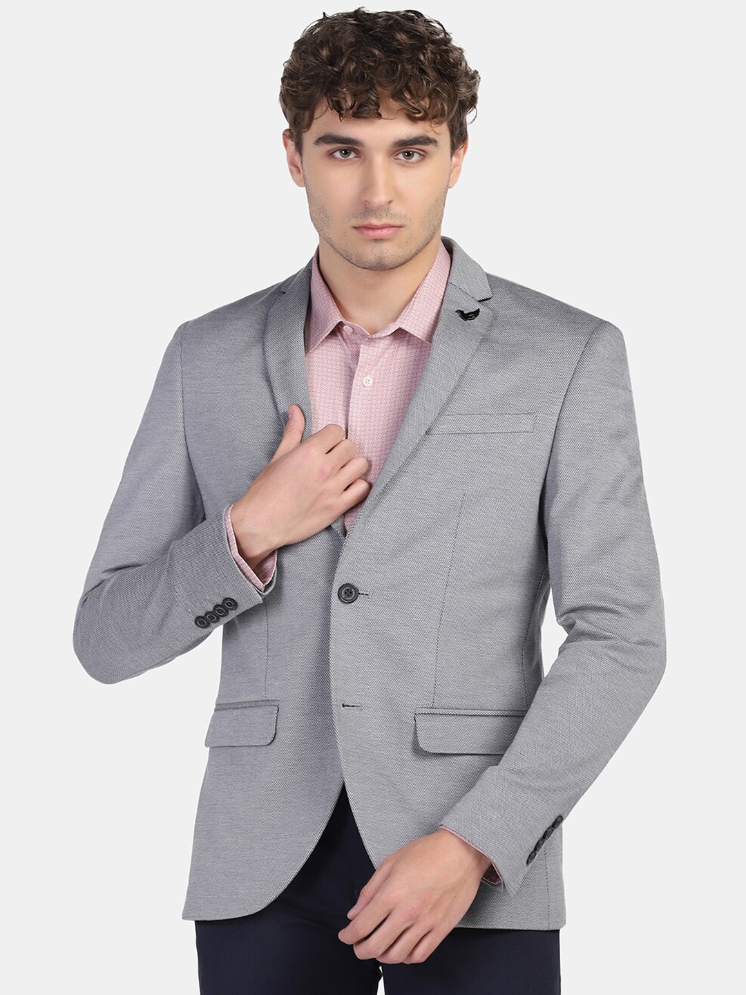 

Blackberrys Men Single Breasted Formal Blazer, Grey