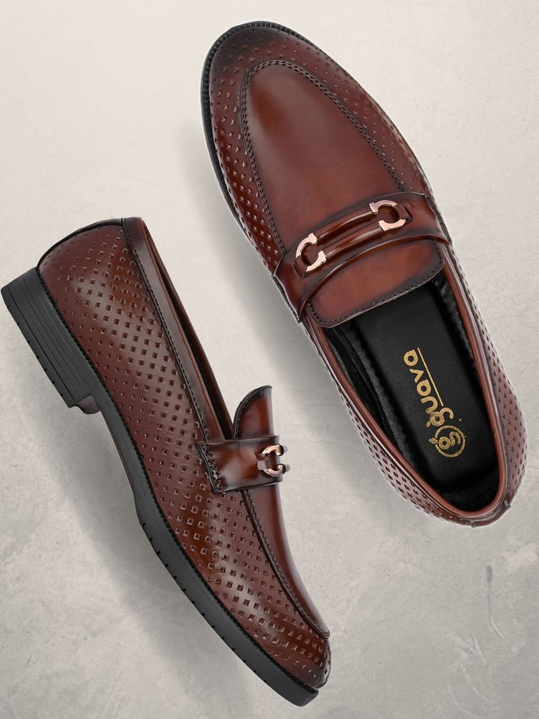 

Guava Men Leather Formal Loafer Shoes, Maroon