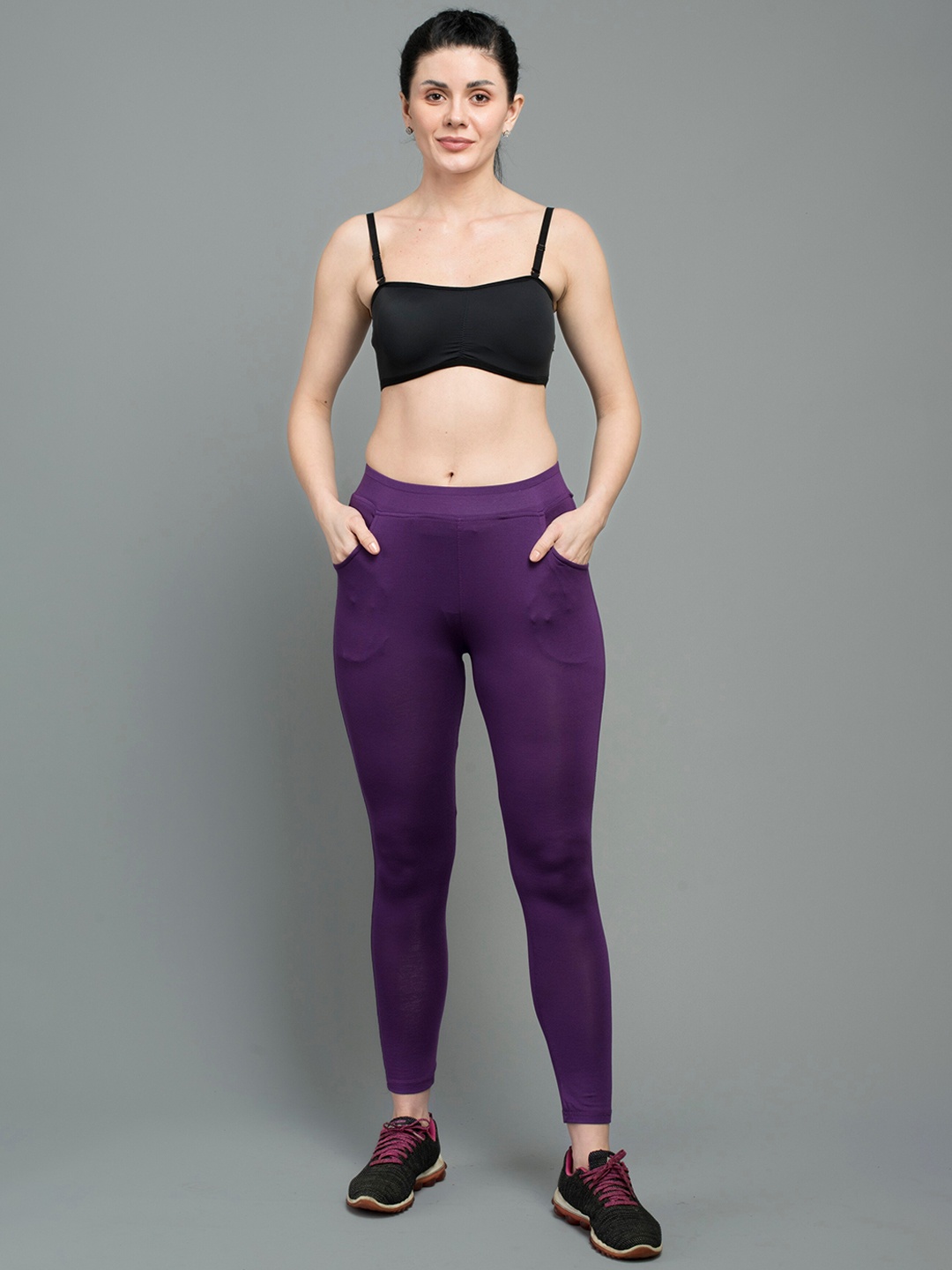 

Keepfit Women Ankle-Length Super Soft Slim-Fit Leggings, Purple