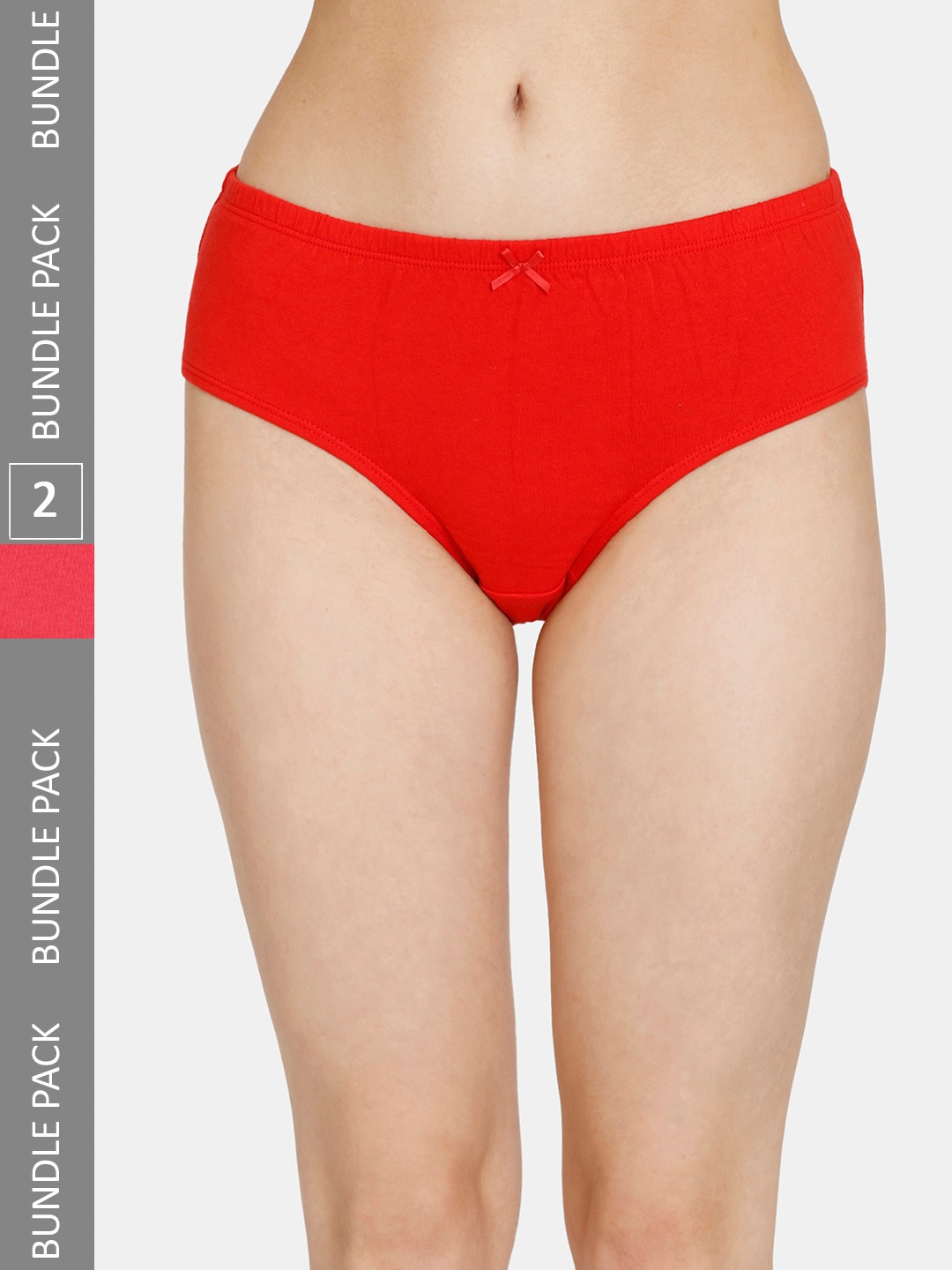 Rosaline by Zivame Women Pack Of 2 Pure Cotton Hipster Briefs, Red