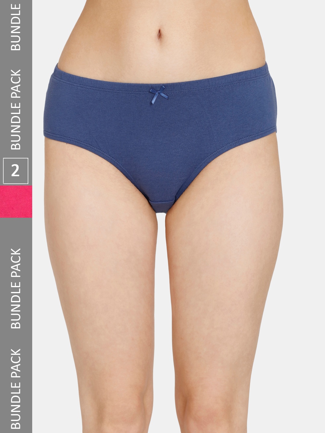

Rosaline by Zivame Women Pack Of 2 Pure Cotton Hipster Briefs, Navy blue