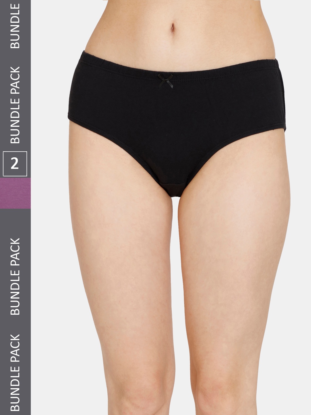 

Rosaline by Zivame Women Pack Of 2 Cotton Hipster Briefs, Black