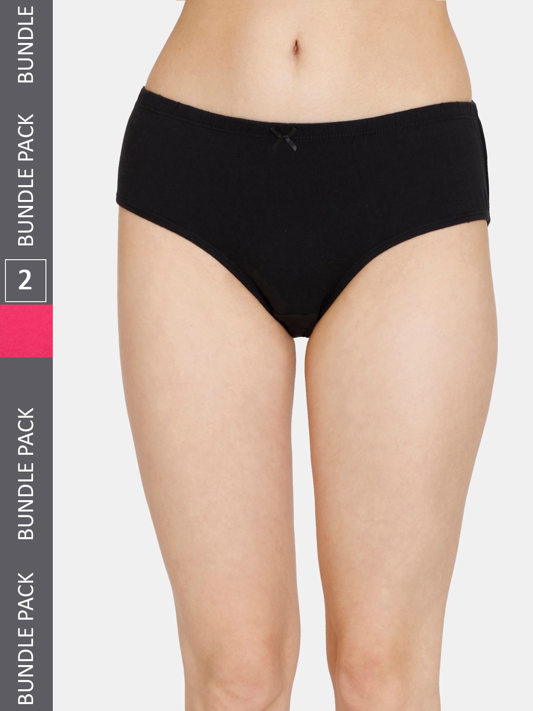 

Rosaline by Zivame Women Pack Of 2 Cotton Hipster Briefs, Black