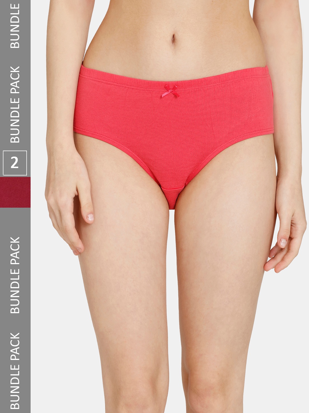 

Rosaline by Zivame Women Pack Of 2 Cotton Hipster Briefs RO2063FASHAPINK, Maroon