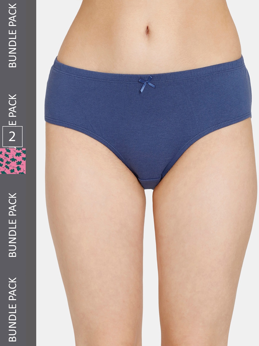 

Rosaline by Zivame Women Pack Of 2 Cotton Hipster Briefs RO2064FASH0BLUE, Blue