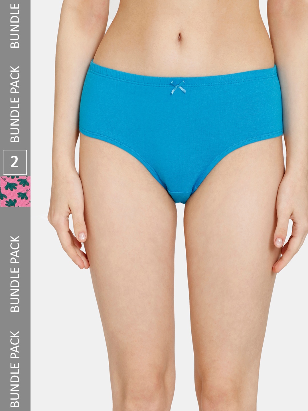 

Rosaline by Zivame Women Pack Of 2 Cotton Hipster Briefs RO2064FASHDBLUE, Blue