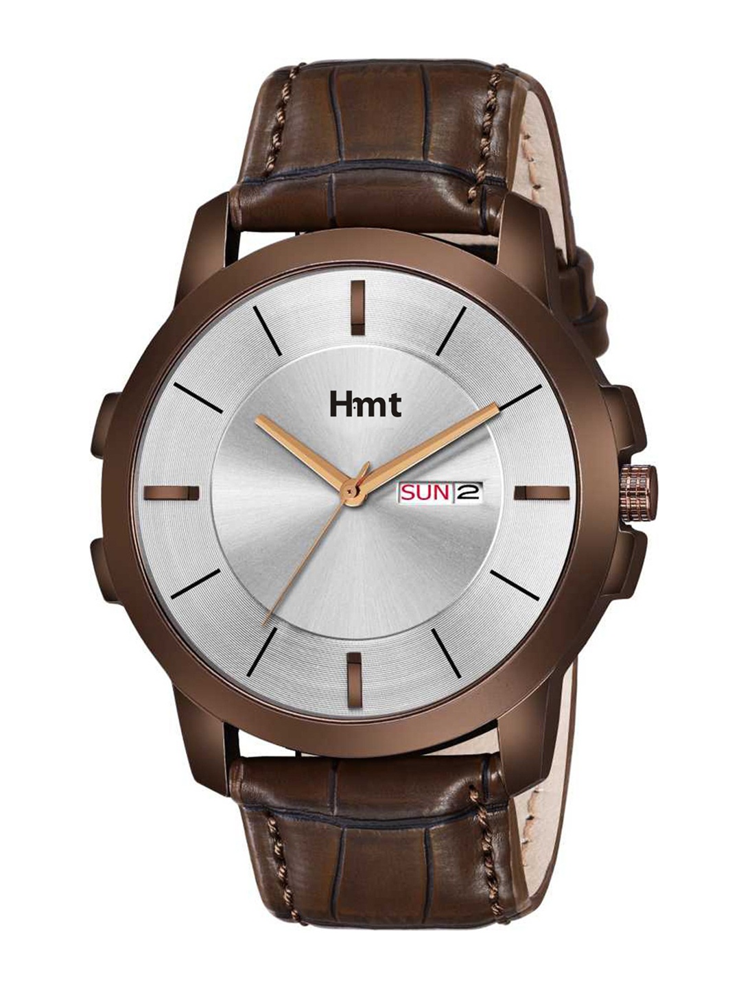 

HAMT Men Textured Straps Analogue Watch HT-GR001-SLV-BRW, Brown