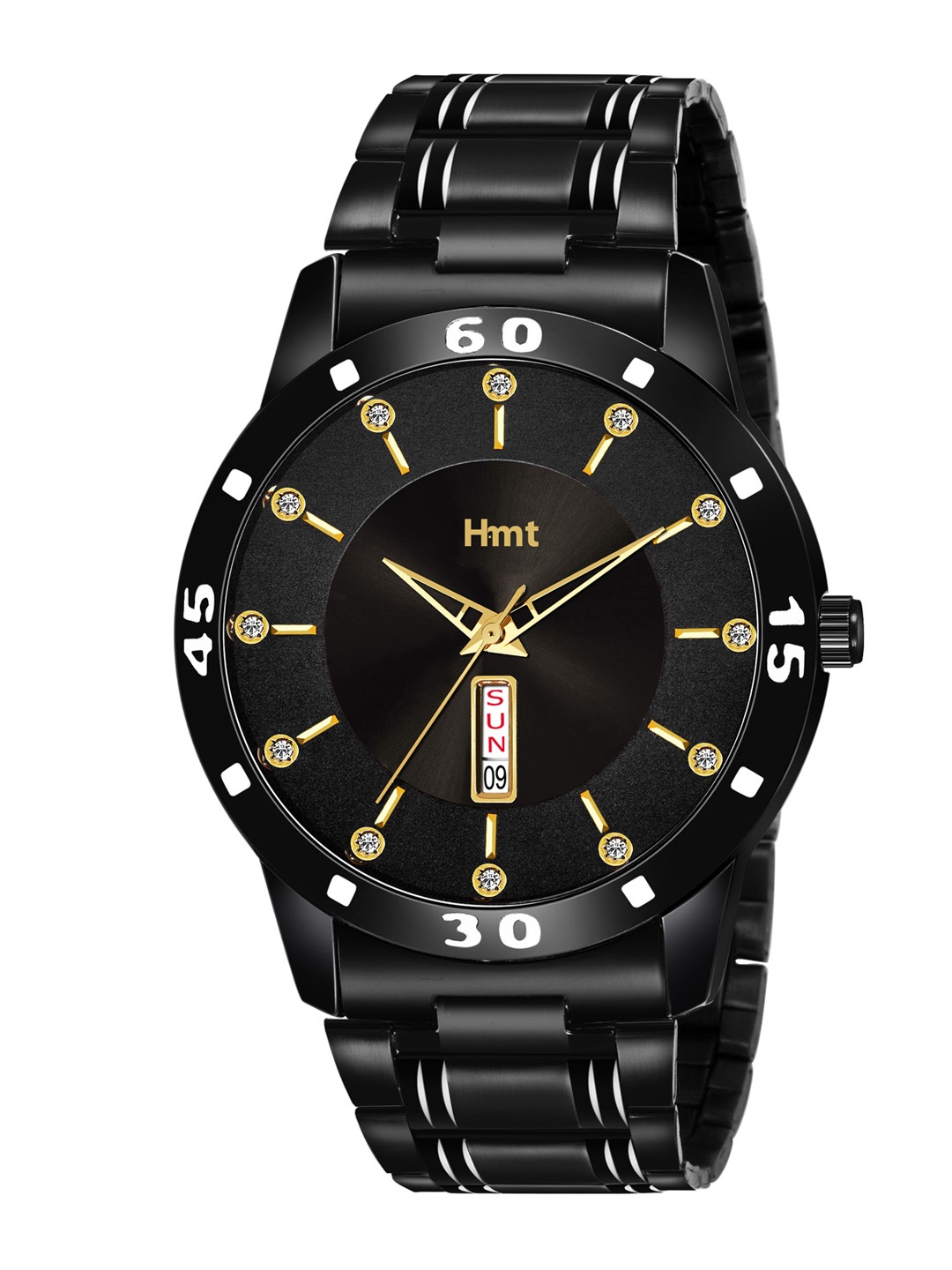 

HAMT Men Brass Dial & Stainless Steel Straps Analogue Watch HM-GR927, Black