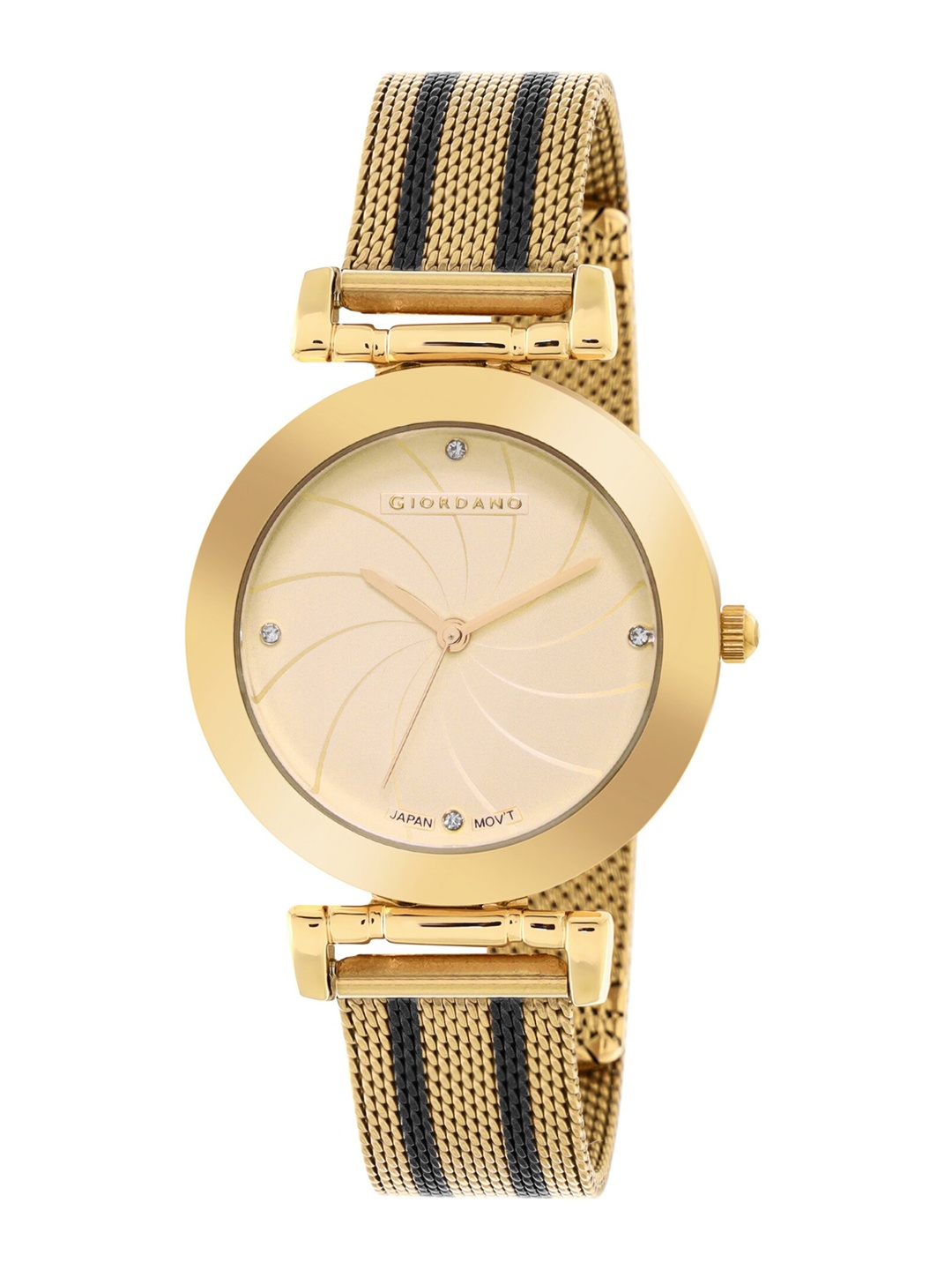 

GIORDANO Women Embellished Dial & Bracelet Style Straps Analogue Watch GD-2140-22, Cream