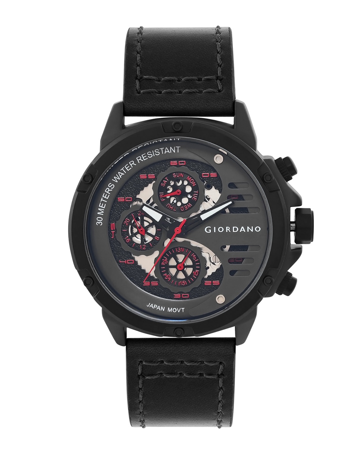 

GIORDANO Men Dial & Black Leather Straps Analogue Watch