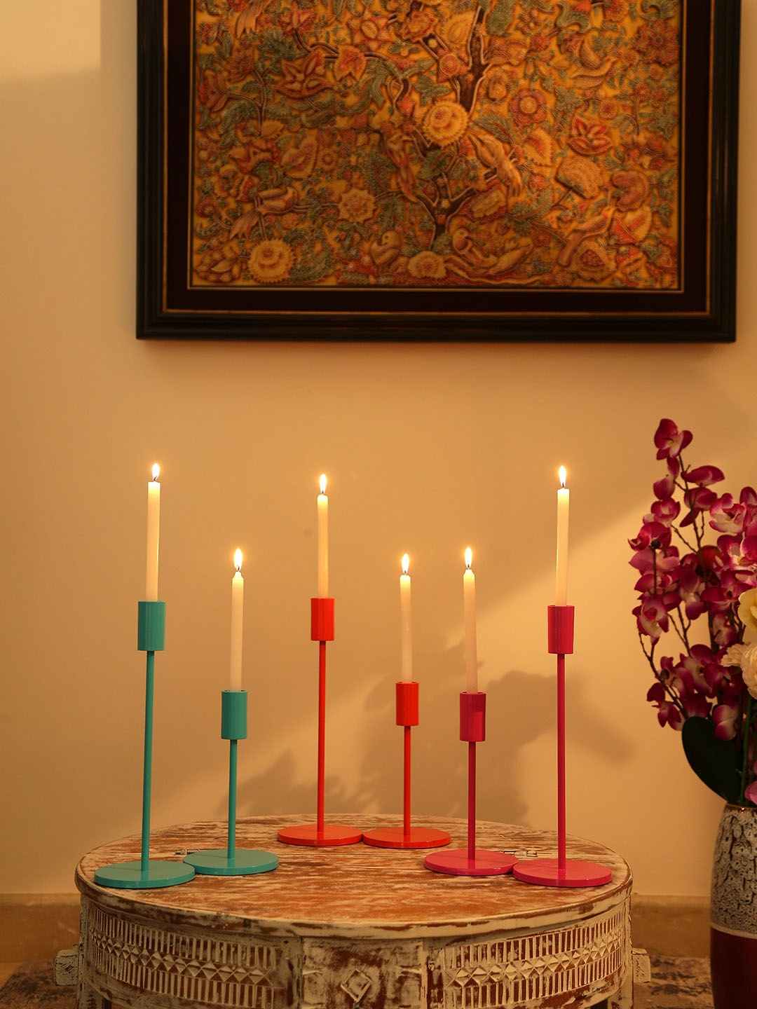 

Amoliconcepts Blue Set Of 2 Candle Holders