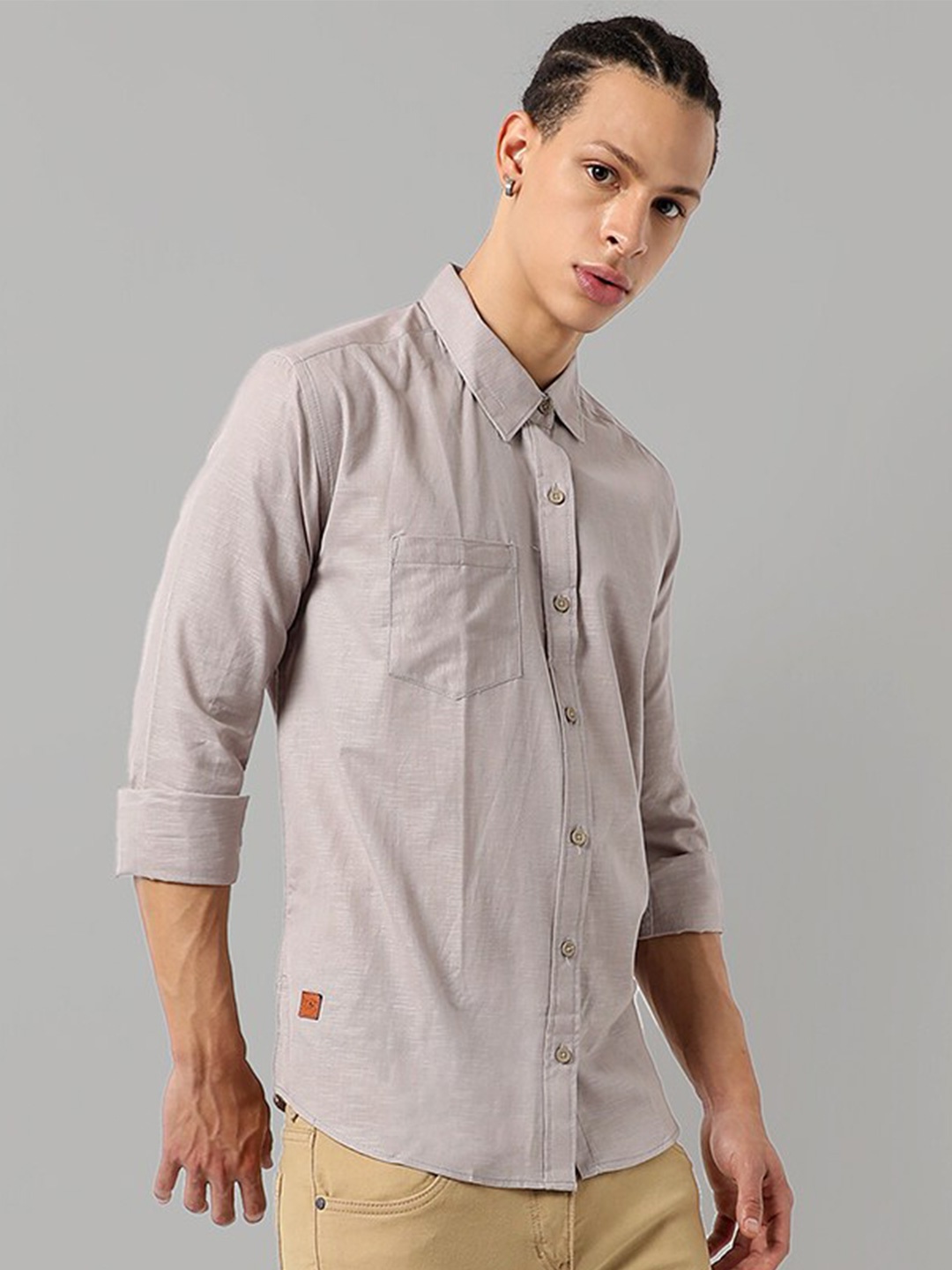 

Campus Sutra Men Classic Casual Cotton Shirt, Grey