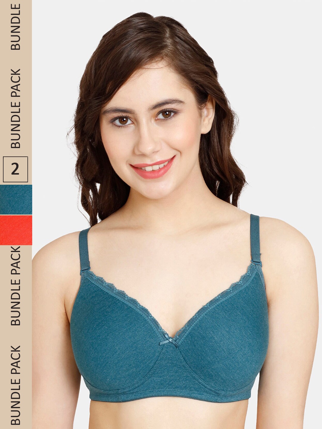 

Rosaline by Zivame Red & Blue Bra Lightly Padded