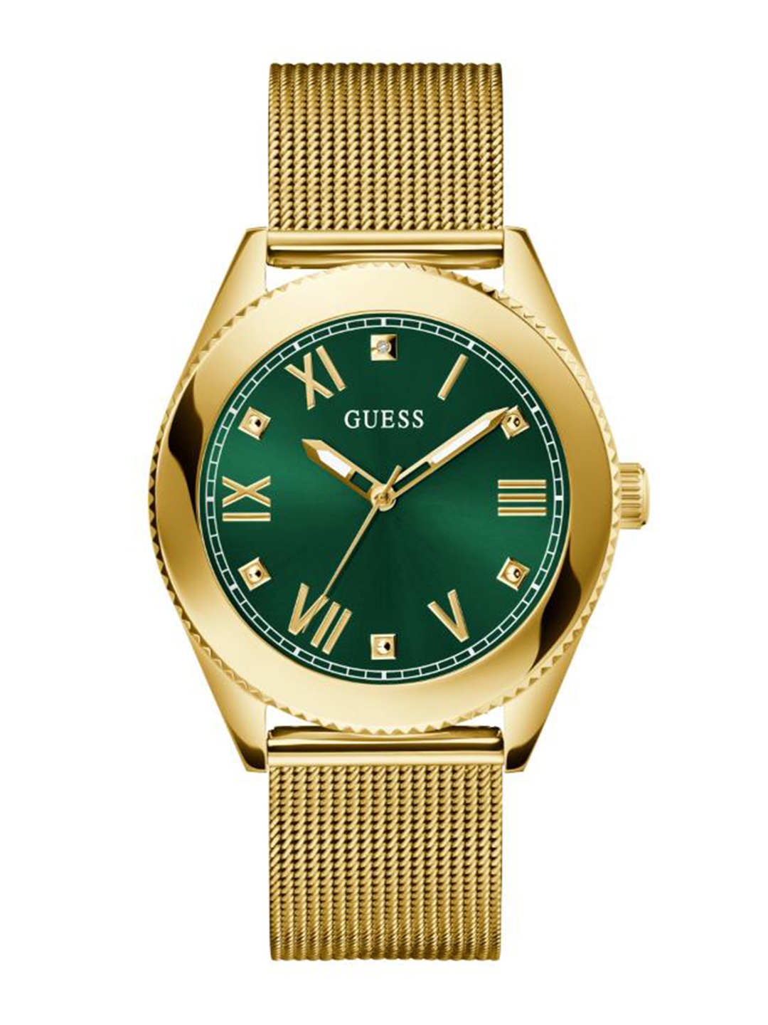 

GUESS Men Stainless Steel Bracelet Style Straps Analogue Watch- GW0495G4, Green