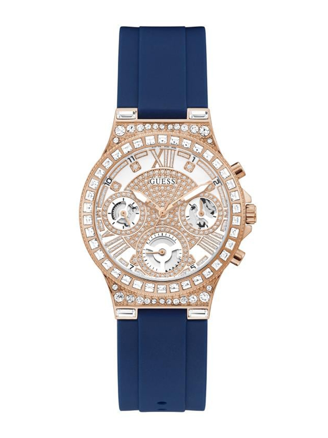 

GUESS Women Embellished Dial & Straps Analogue Watch GW0257L3, Beige