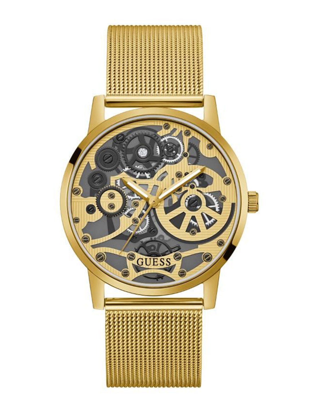 

GUESS Men Dial & Bracelet Style Straps Analogue Watch GW0538G2, Gold