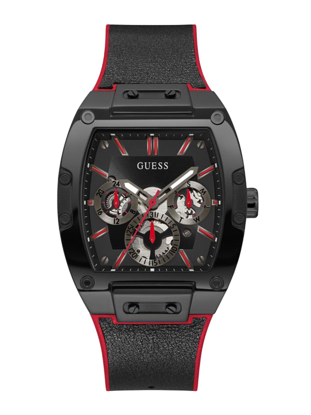 

GUESS Men Dial & Leather Straps Analogue Watch GW0202G7, Black
