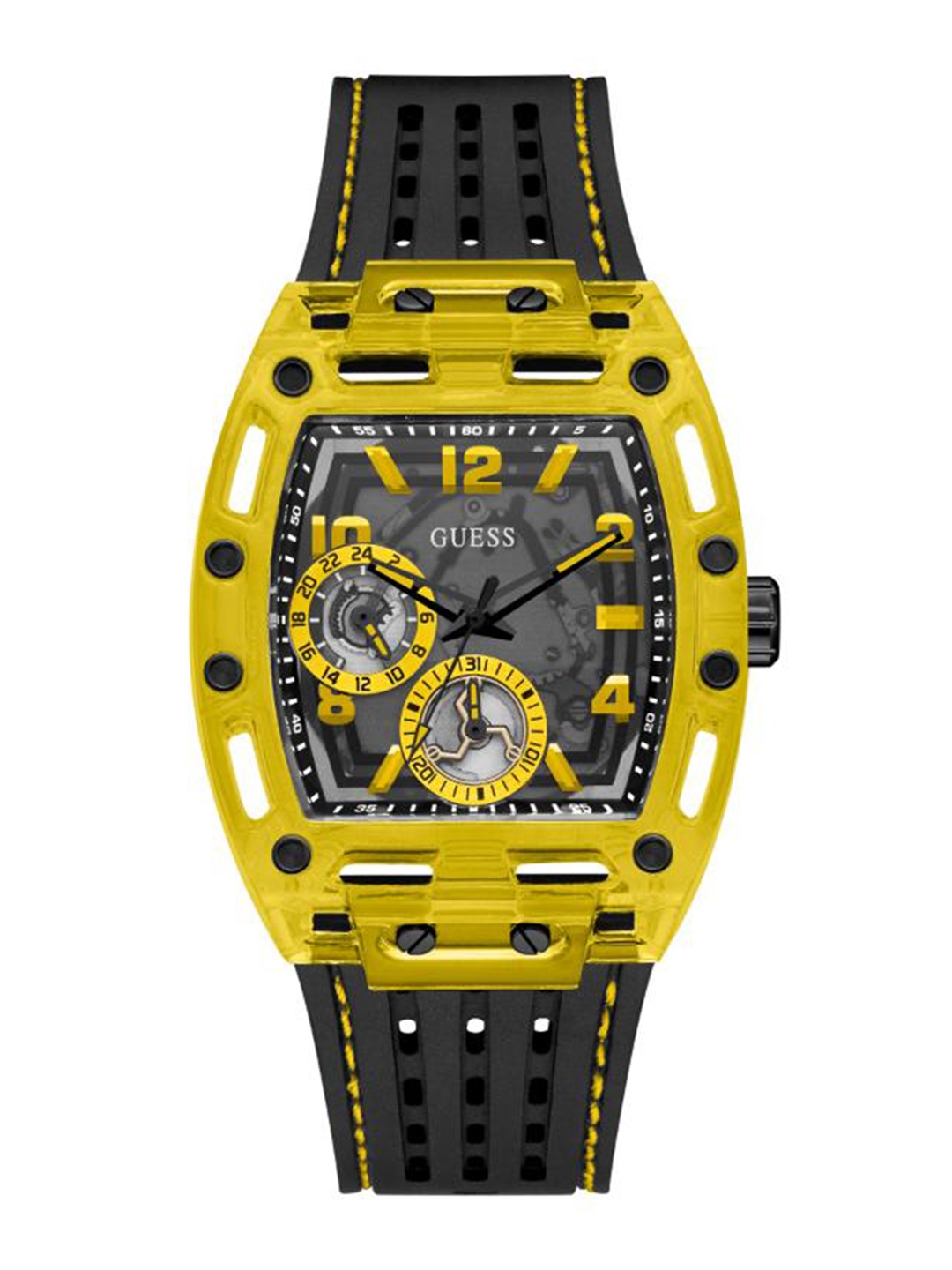 

GUESS Men Embellished Dial & Bracelet Style Straps Analogue Watch, Grey