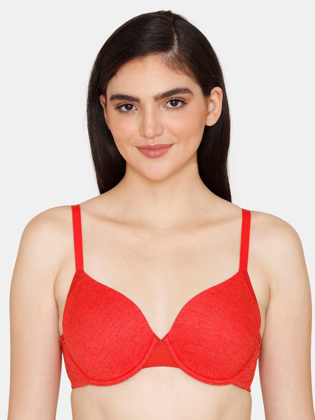 

Zivame Floral Seamless Underwired Lightly Padded Bra ZI11JBFASH00RED, Red