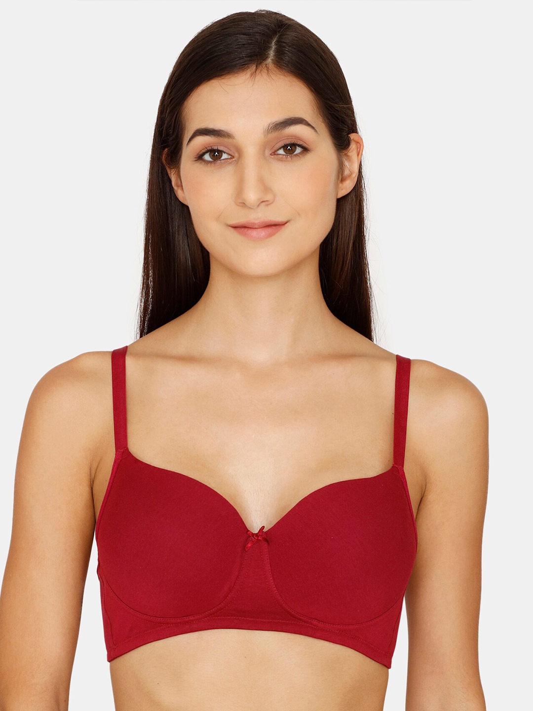 

Zivame Seamless Non-Wired Lightly Padded Bra ZI1879FASH00RED, Red