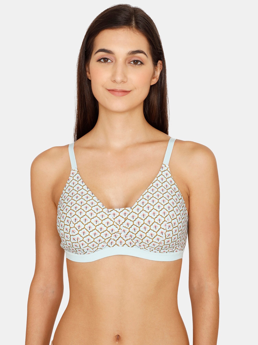 

Zivame Abstract Seamless Lightly Padded Bra ZI11H1FASHABLUE, Blue