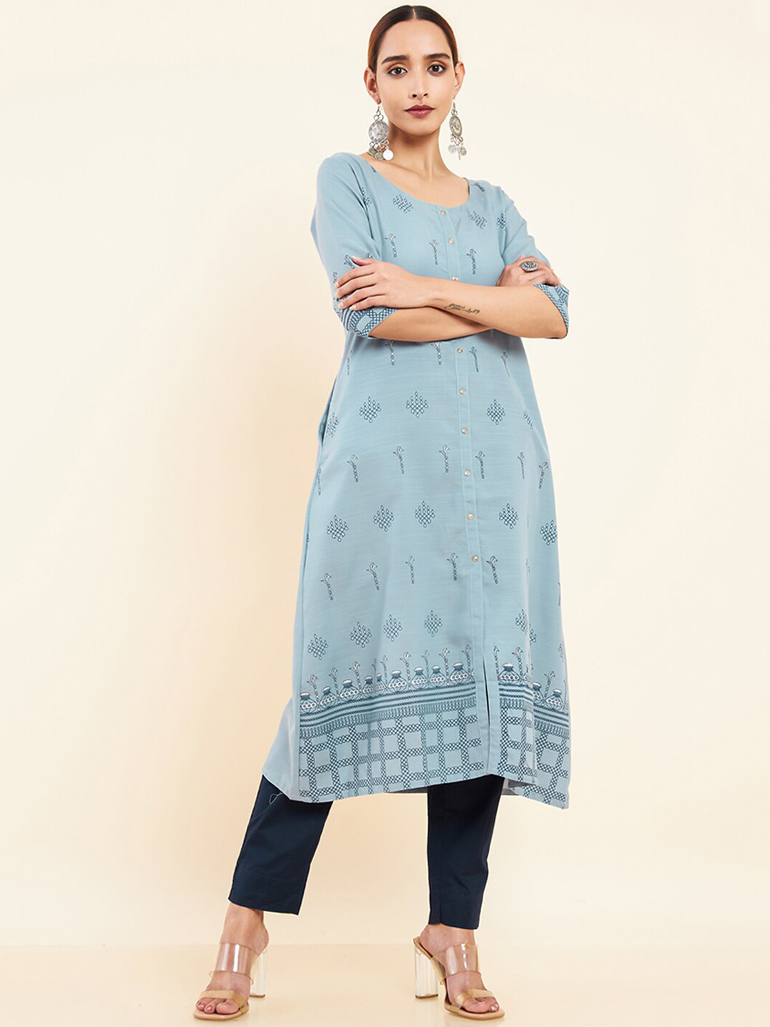 

Maybell Printed Kurta, Blue